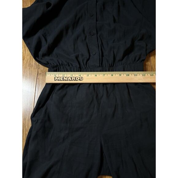 Lululemon Perfectly Poised Short Sleeve Jumpsuit Black Button Henley Size 2 - Picture 7 of 11